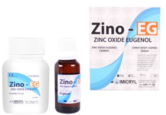 Cement-based powder and liquid system based on zinc oxide and eugenol. Zing cement for dental restoration. Zinc oxide eugenol.