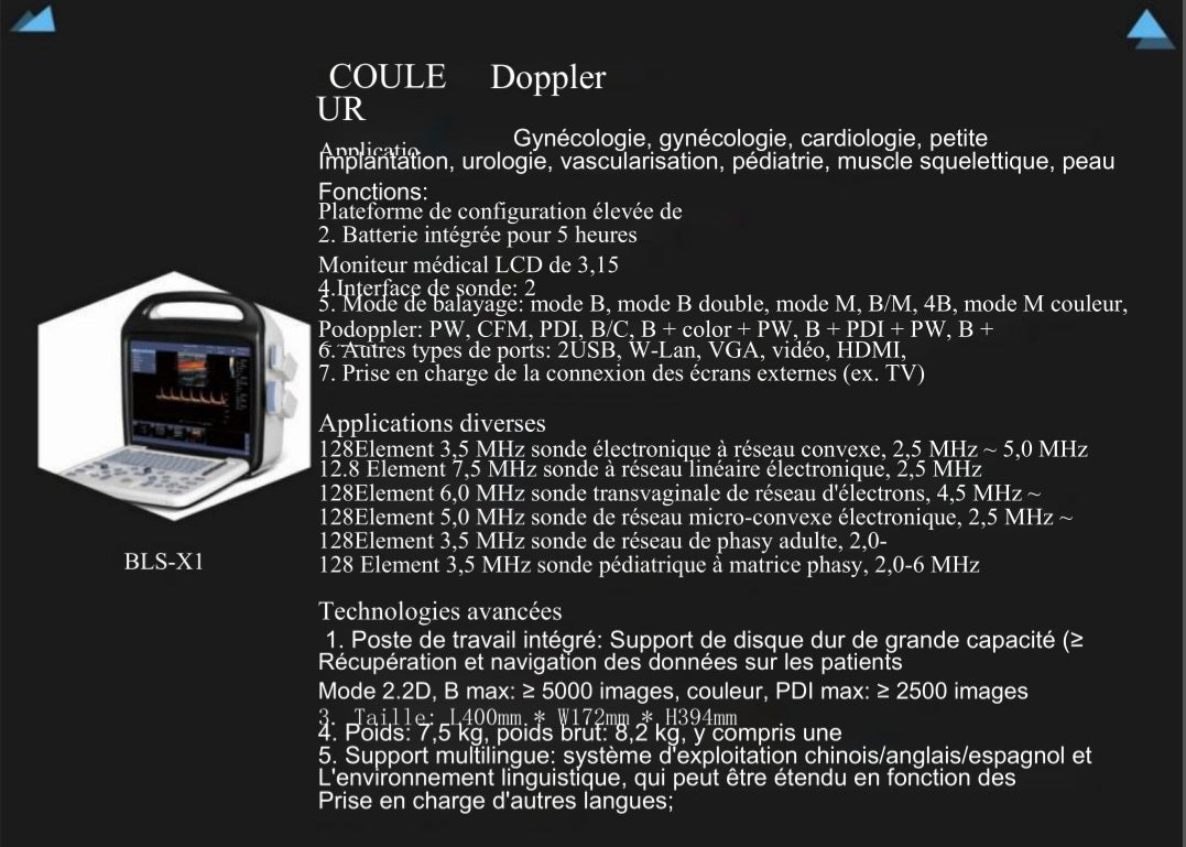 BELSE X1  color doppler ecograph . Cardiac probe .